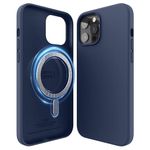 elago Magnetic Silicone Case Compatible with iPhone 12 Pro Max 6.7 Inch - Built-in Magnets, Compatible with MagSafe accessories (Jean Indigo)