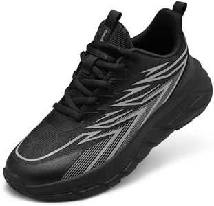 OrthoComfoot Kids Orthopedic Athletic Shoes, Arch Support Sneakers for Foot Pain Relief, Durable Breathable Walking Shoes for School & Play, Black, Little Kid 2.5
