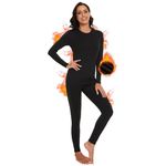 YADIFEN Thermal Underwear Set for Women, Fleece Lined Warm Long Johns Base Layer Set Ultra Soft Top and Bottom Winter Clothes Black