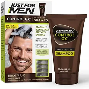 Just For Men Control GX Grey Reducing Shampoo, Gradual Hair Color for Stronger and Healthier Hair, 4 Fl Oz - Pack of 1 (Packaging May Vary)