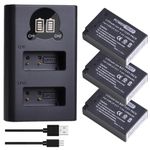 PowerTrust 3Pcs LP-E17 Battery and Charger for Canon EOS 800D, R50, 250D, 750D, 200D, 760D, 77D, 250D, 850D, M6 Mark II, R10, R8, M3, RP, M5