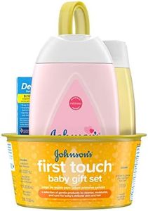 Johnson's First Touch Gift Set, Baby Bath, Skin, and Hair Essentials for New Parents, 5 items