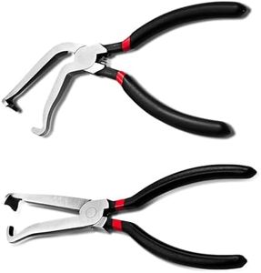 Electrical Disconnect Pliers for Cars 2-Piece Set (Straight & 60°Bend) with Insulated Carbon Steel & Anti-Slip Grip - Professional Automotive Hose & Fuel Line Tool Kit