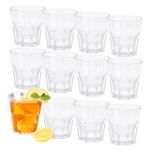 DIBALIYI 12 PCS Plastic Glasses, 5.63OZ Plastic Tumblers for Children, 160ML Premium Transparently Cups Reusable for Adults Party, Stackable Acrylic Cups for Home Camping Picnic BBQ