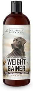 All American Canine Dog Weight Gainer Liquid – High Calorie Dog Food Supplement for Rapid Weight Gain, Mass, and Recovery – Appetite Stimulant – 60 Servings