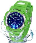 Juboos Kids Watch Analog with 7 Colorful Night Lights Boys Girls Waterproof Soft Strap Kids Time Teaching Quartz Wristwatch