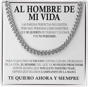 Collar Cubano para Hombre de mi vida A Mi Muy Buen Hijo Te Quiero - Ideas de Regalo para Él para Navidad Cumpleaños - Set de Regalo con DEDICACIÓN incluido (Al Hombre de mi vida)