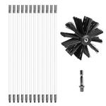 14Pcs Chimney Brush Kit, 16-inch Duct Vent Cleaning Set Chimney Sweep Kit Vent Cleaner Dryer Set for Cleaning Fireplace Dryer Vent Sewage Pipe Fume Hood