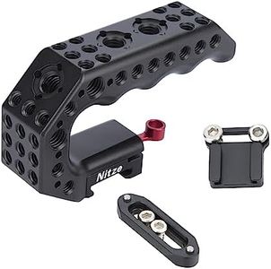 Nitze NATO Handle, Mini Camera Top Handle with NATO Rail and Cold Shoe Adapter, Quick Release NATO Clamp Top Handle for Camera Rigs (Lil Stinger Handle) - PA28M-AK