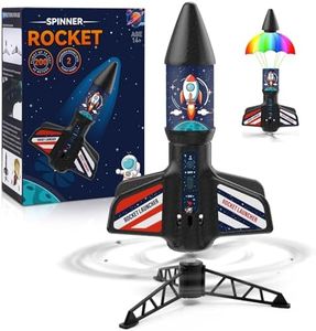 Rocket Launcher for Kids - Self-Launching 200 ft Motorized Air Rocket Toy, Flying Kids' Play Rocket with Launch Set, Outdoor Electric Rocket Toys, Birthday Toy Gifts for Boys 8-12, Rocket Pattern