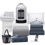 Memorywuu 29 Pcs College Dorm Twin XL Bedding Bundle Comforter College Dorm Essentials for Guys Gray Dorm Bedding Bathroom and Storage Supplies for College Dorm School Essentials