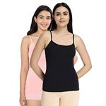 Amante Solid Round Neck Sleeveless Camisole (Pack of 2)