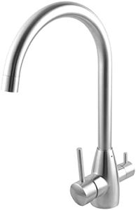 ACA International WELS 3 in 1 Kitchen Tap with Drinking Water Outlet, 360°Swivel Kitchen Sink Mixer Tap Laundry Faucet 3-Way Purified Drinking Water Outlet Kitchen Mixer Tap(Chrome)