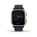 Garmin Venu Sq Music, GPS Smartwatch with Bright Touchscreen Display, Features Music and Up to 6 Days of Battery Life, Light Gold and Navy Blue, Light Gold with Navy Blue (010-02426-02)