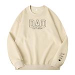 Jacklin F Personalised Dad Embroidered Sweatshirt, Custom Dad Est Shirt with Kids Names on Sleeve for Men Papa Grandpa