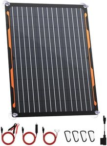 FlexSolar 20W 12V Solar Panel Charger Kit with Built-in Charge Controller - Portable Waterproof Solar Trickle Charger Battery Maintainer, Cig Plug & Alligator Clips for Car, Boat, RV, Tractor