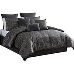 Pixie 10 Piece Polyester King Comforter Set, Damask Pattern