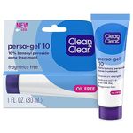 Clean & Clear Persa-Gel 10 Acne Medication Spot Treatment with Maximum Strength 10% Benzoyl Peroxide, Pimple Cream & Acne Gel Medicine for Face Acne with Benzoyl Peroxide Medication, 1 oz (pack of 4)