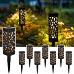 GIGALUMI Solar Lights Outdoor Garden,Solar Lights Waterproof, Outdoor Garden Lights for Lawn, Patio,Yard,Pathway,8 Pack,Warm White,Auto On/Off