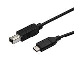 StarTech.com USB C to USB B Printer Cable - 10 ft / 3m - USB C Printer Cable - USB C to USB B Cable - USB Type C to Type B (USB2CB3M), Black