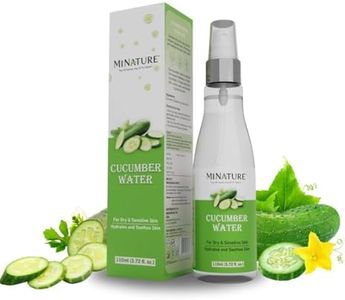 Mi nature Cucumber Water | Pure & Natural Toner | All skin Type| Cruelty Free | chemical Free | Made in India| 110ml (3.72 Fl. oz.) | Derived from steam distillation of fresh cucumber|Makeup Removal