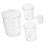 UKCOCO 4pcs Set Glass Beaker Scienc