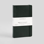 myPAPERCLIP 2025 Daily Planner, Section Thread Bound, Hand Drawn Vegan Leather Back, Medium (127 x 210 mm, 5 x 8.25 in), Green