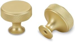 POVEFONK 10 Pack Brushed Brass Kitchen Cabinet Knobs Knurled Cabinet Knobs Gold Drawer Knobs Kitchen Cabinet Hardware Kitchen Handles Drawer Knobs Dresser Handles