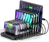 Unitek Multi USB Charging Station - 10 Ports Fast iPad Charging Dock with Type-C & 2 QC 3.0 Port, Charger Station Organizer for Multiple Devices Designed for iPhone, Kindle, Android, Tablets