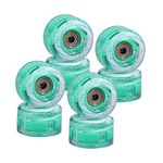 METROLLER 8 Pack 54mm x 32mm Roller Skate Wheels with Bearing ABEC-7 Installed, Indoor Outdoor Light up Wheels for Roller Skates Durable Wear-Resistant PU 82A Wheels Roller Skate Accessories