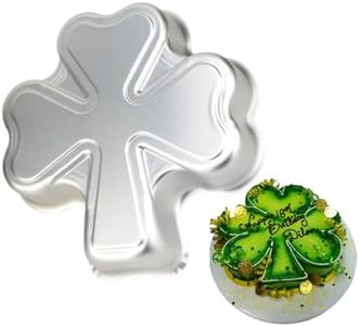 TLIOCAS 9 inch Novelty Shamrock Cake Pan Clover Mould with material of Aluminum 3D DIY Cake Baking Pan for St. Patrick's Day, Birthday, Anniversary, Party, Christmas