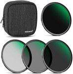 NEEWER 77mm Fixed ND Filter Kit ND1000 ND64 ND8 ND4 Neutral Density Filter Set Double Sided 30 Layer Nano Coatings/HD Optical Glass/ultra Slim/Water Repellent/Scratch Resistant/Waterproof Filter Pouch