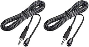 sourcing map IR Infrared Emitter Extension Cable 9.8ft Long 45 Degree Emission Angle 3.5mm Jack Single Red Head 2pcs