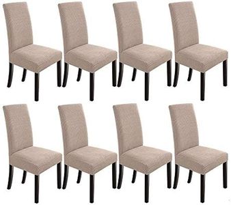 NORTHERN BROTHERS Dining Room Chair Slipcovers Dining Chair Covers Parsons Chair Slipcover Stretch Chair Covers for Dining Room Set of 8,Khaki