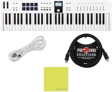 Arturia KeyLab 61 Essential mk3 MIDI Controller Bundle (White + MIDI Cable)
