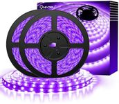 Onforu 65.6ft LED Black Light Strip, 1200 Units Lamp Beads, 12V Flexible Blacklight Fixtures, 20m LED Ribbon, Non-Waterproof Black Lights for Glow Party, Indoor Birthday Halloween Party, Body Paint