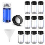 Spylx 20ml Culture Tubes, Sample Vials, Clear Glass Vials with Black PP Screw Caps, Liquid Storage Glass Thread Bottles, for Lab, Essential Oil, Perfume, Reagent bottles (10)