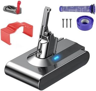 V8 Replacement Battery for Dyson – Up to 60 Minutes Runtime, Compatible with Animal/Absolute/Motorhead/Fluffy Models, Includes Battery, Trigger Lock, and 2 Filters