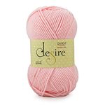 Ganga Acrowools Acrylic Desire Hand Knitting And Crochet Yarn. Pack Of 1 Ball - 100Gms. Shade No - Dsr010, Peach