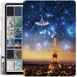 DuraSafe Cases for iPad Air 6 2024 11" Air 5 2022 Air 4 2020 10.9" [ Air 4th Air 5th 6th 11th ] A2316 A2324 A2325 A2072 A2588 Magnetic Printed Pencil Holder Transparent Soft TPU Cover - Paris Night