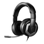 MSI Immerse GH61 Gaming Headset, Hi-Res Virtual 7.1 Surround Sound, Built-in ESS DAC & AMP, 3D Audio, Swappable Ear Cushions, 3.5mm Jack/USB, Carrying Case Included, PC/Mac/PS4/Xbox