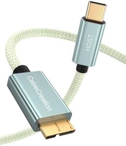 CableCreation Short USB C to Micro B 3.0 Cable 30cm,1ft USB C 3.1 Gen2 External Hard Drive Cable Fast Charging and 10Gbps High Speed Data Transfer for MacBook Pro Air, Galaxy S5, Toshiba etc, Bule