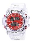 TONSY Men Sports Multifuction Digital Boy's Watch (Multicolored Dial Red Colored Strap)