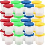 SEHOI 32 Pack Spill-Proof Paint Cups, Non-Spill Paint Cups with Flip Open Lids, Paint Brush Cups Set for Painting, Arts and Crafts, Classrooms Supplies, 4 Assorted Colors