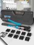 Portable Hydraulic Crimping Tool Range 10 AWG to 4/0 AWG for Cable lugs Quick Hydraulic Pliers with 10 Pairs Crimping Dies