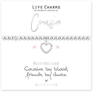 Life Charms Cousin Gift Bracelet, Cubic Zirconia