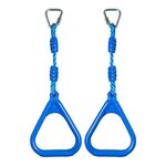 Toy Park Triangle Rings Set of 2 with Delta Quick Links – Monkey bar Rings (Blue)