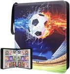 Soccer Card Binder,9 Pocket with 60 Sleeves up to 1080 Cards,Portable Waterproof Card Storage Book with Removable Clear Sleeves,Compatible with Soccer,Baseball,Sports Game and TCG Cards