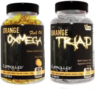 CONTROLLED LABS Overall Health Bundle, 30 Servings Orange Triad, 120 Count Orange Oximega Fish Oil, Muscle Building and Recovery Supplement for Men and Women