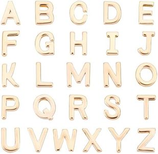 PH PandaHall 14K Gold Alphabet Letter Beads 26 A-Z Letter Charms Long-lasting Capital Letter Beads Brass Initial Charms Pendants for Cup Meaningful Gift Valentine Bracelet Jewelry Making Hole: 1mm